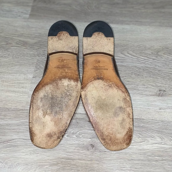 Ermenegildo Zegna Men's Dark Brown Leather Oxfords 8D Square Toe - Picture 6 of 10